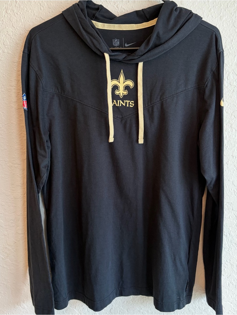 New Orleans Saints Nike Tri Blend Lightweight Hooded Shirt - Men’s Small NFL